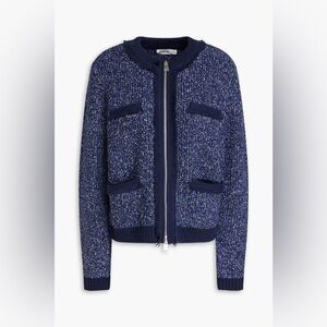 SIMKHAI Harris Wool-Blend Cardigan blue zip up jacket size medium